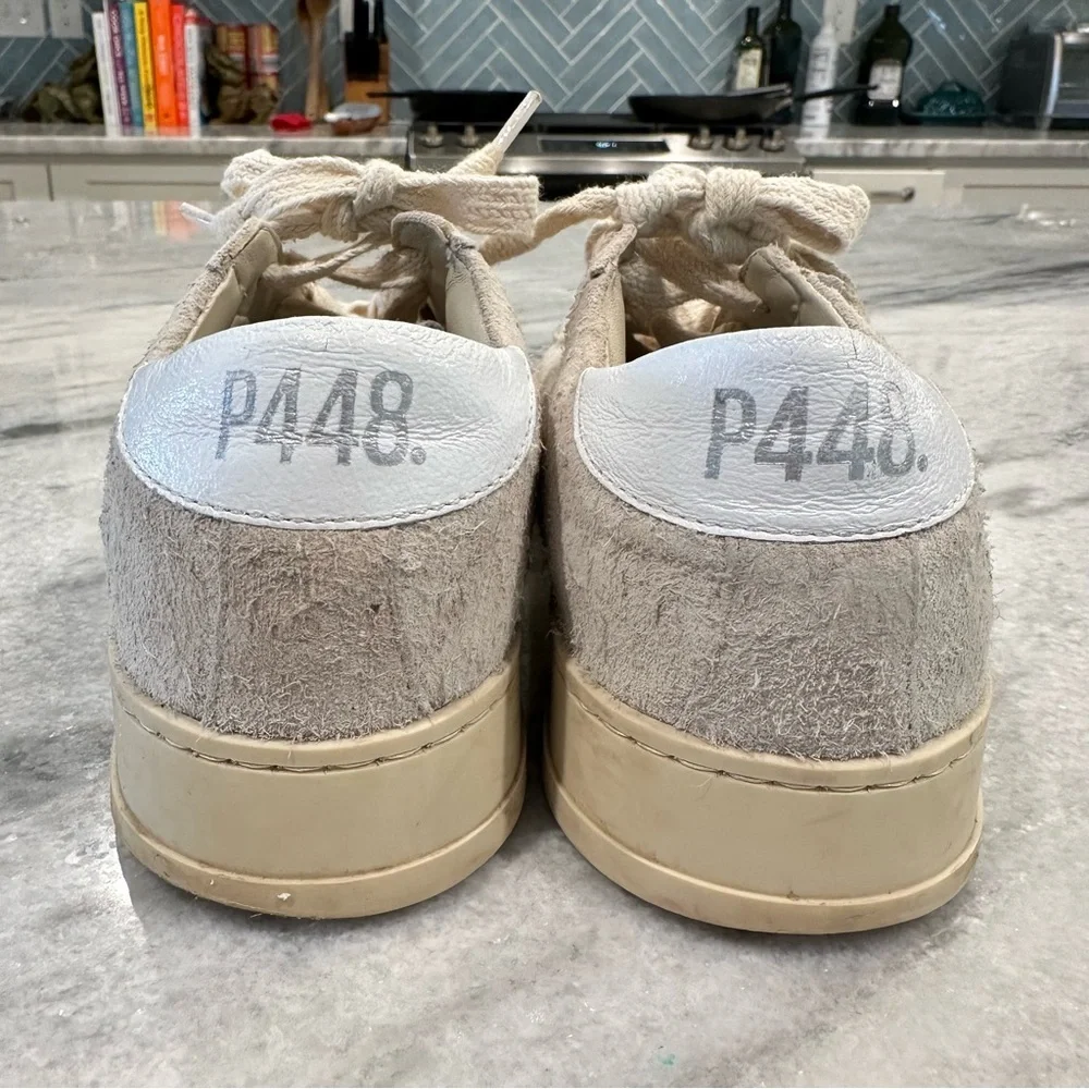P448 Jack Macrame Sneakers Size 38 7.5 Women’s Shoes White Grey Boho